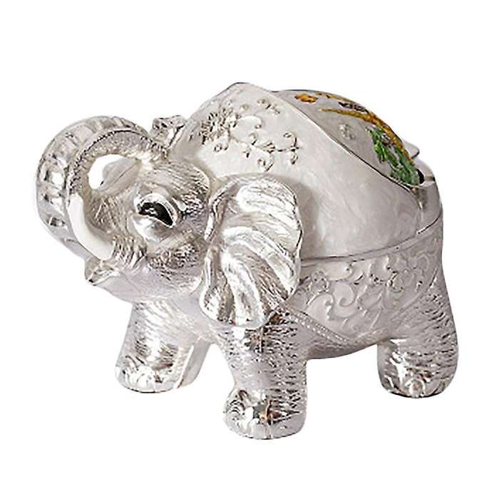 1pcs Windproof Ashtray Retro Metal Elephant Ashtray Silver