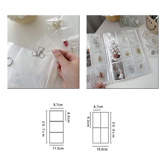 Jewelry Storage Book, Clear Portable Travel Jewelry Earring Organizer