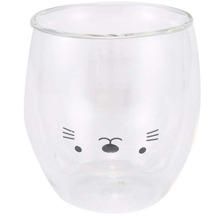 Double-layer Coffee Cup Glass Child Girl Cat