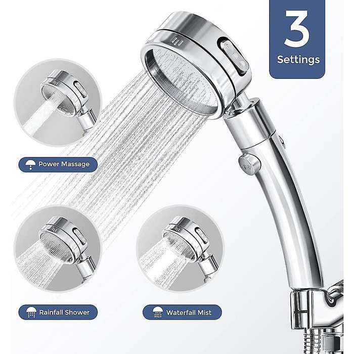 High Pressure Shower Heads Set, Detachable Shower Head with Handheld