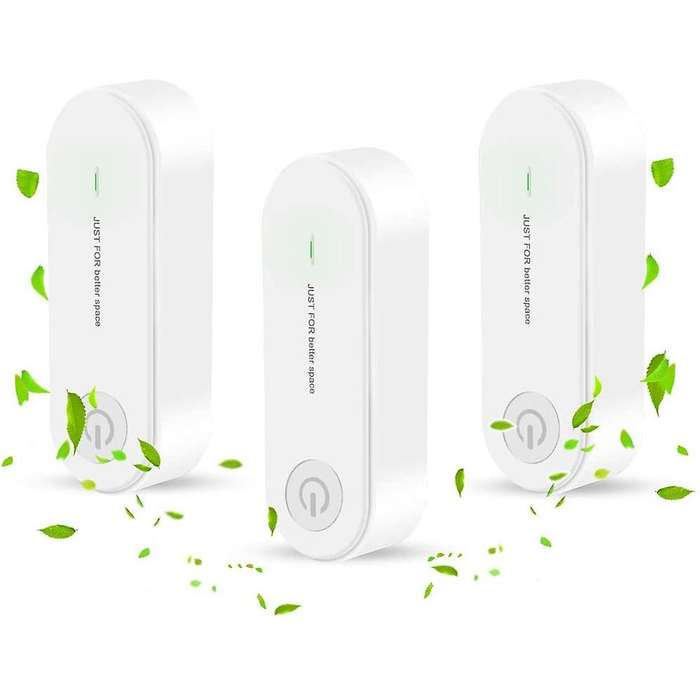 3pcs Plug-in Mini Portable Air Purifier,for Pet Bedroom White Us Plug