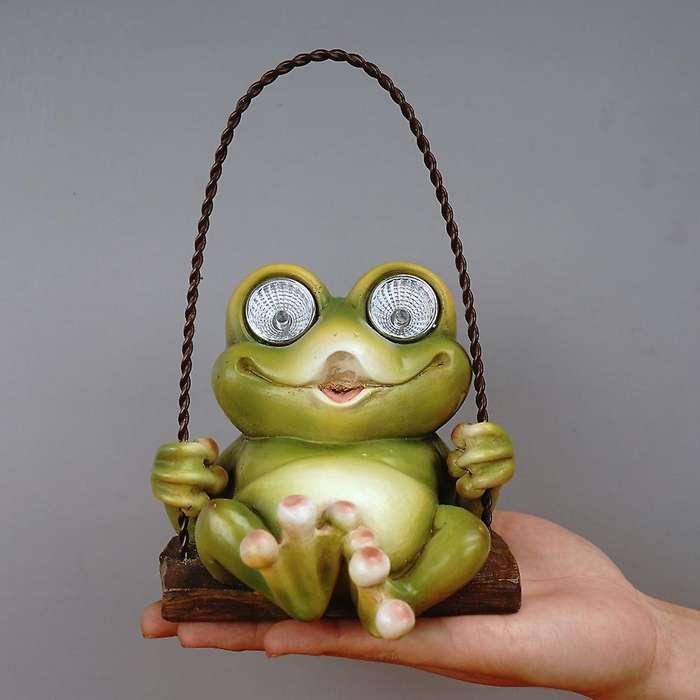 Garden Swing Hanging Frog Tree Rope Hanging Crafts Animal Sculptures