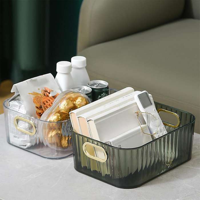 Desktop Storage Box Snack Storage Basket(transparent Green)