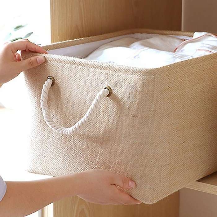 Collapsible Sturdy Fabric Storage Basket for Home Closet 41x33x25.5cm