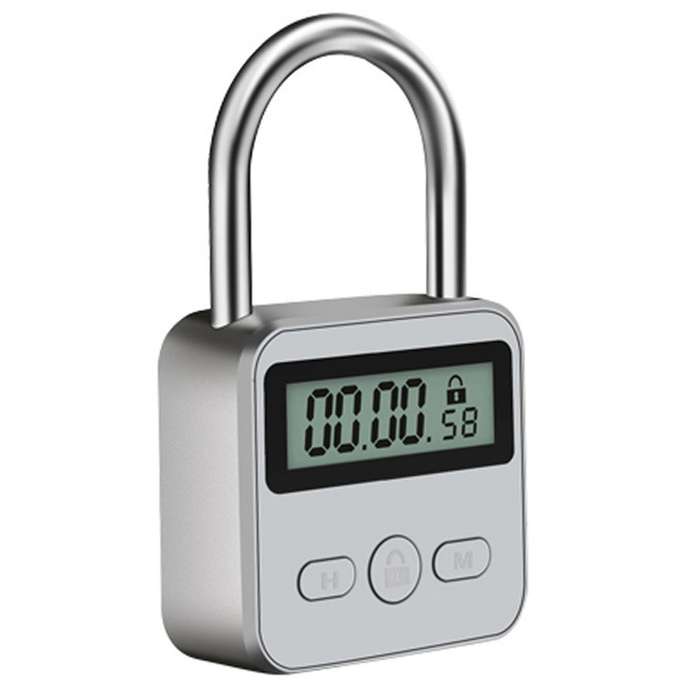 Metal Timer Lock Lcd 99 Hours Max Timing Usb Timer Padlock,silver