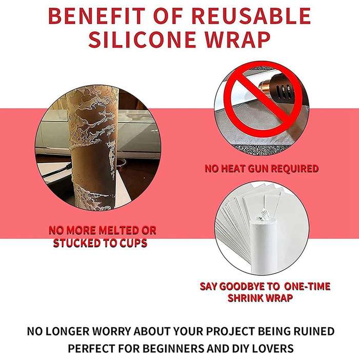 Seamless Silicone Sleeve for Full Wrap Tumbler Blanks Sublimation B