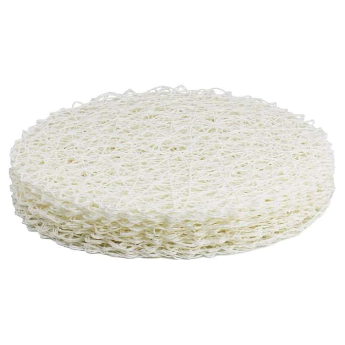 Round Paper Fiber Woven Place Mats Decor 15 Inch Set Of 12 (white)
