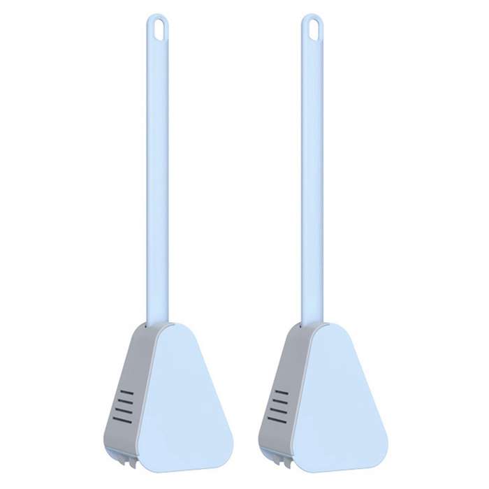 2x Golf Toilet Brush No Dead-end Wall-mounted Toilet Brush Sky Blue