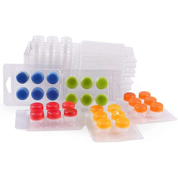 50 Pack Wax Containers Plastic Candle Molds 6 Cavity Wax Candle Molds