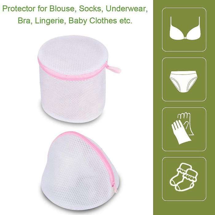 Set Of 6 Mesh Laundry Bags with Zipper Closure-3 Large & 3 Medium