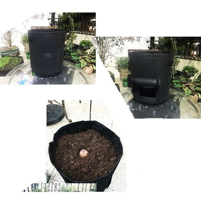 4 Pcs Plant Grow Bags 4 Gallon Nonwoven Fabric Growing Bags(black)