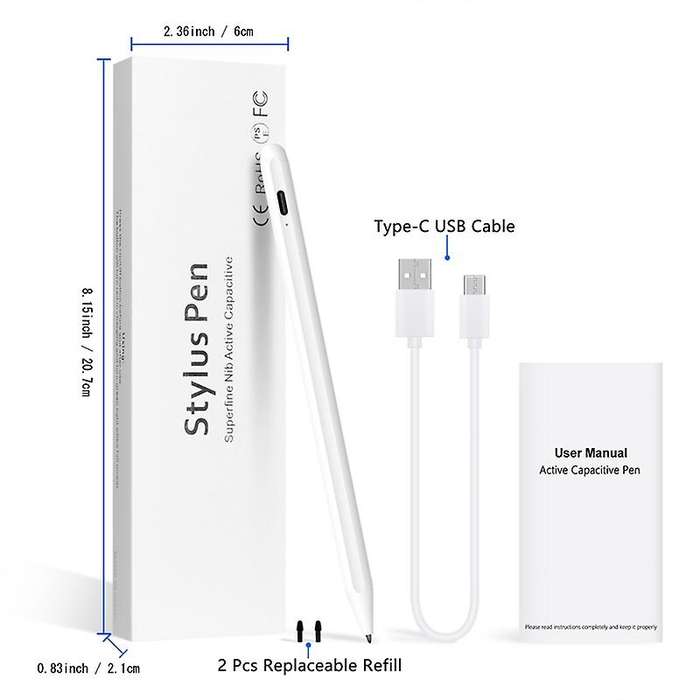 For Apple Pencil 2 Contact Active Pencil No Delay Drawing Pen (white)