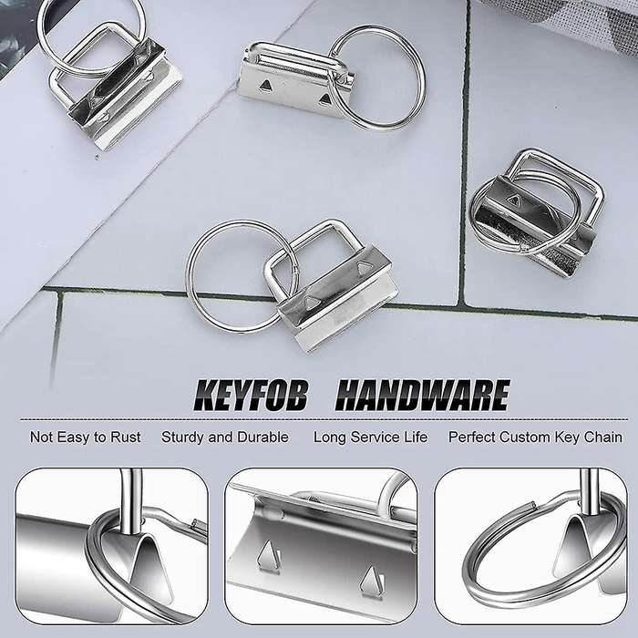 Key Fob Hardware Set,lanyard Wristlet Keychain Hardware with Keyring