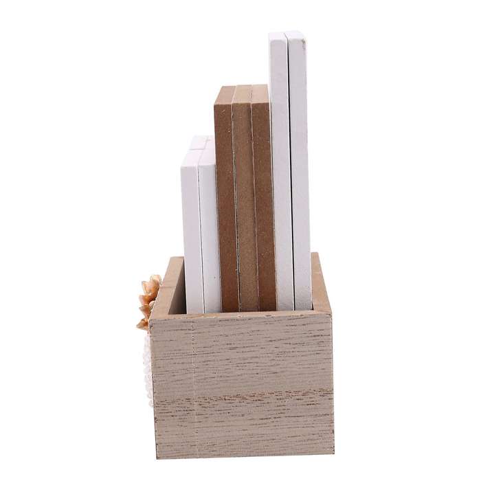 Vintage Wood Block Perpetual Calendar Desk Accessory Month Week Date