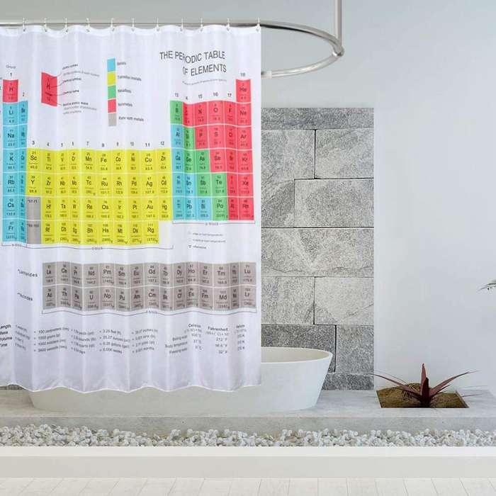 Periodic Table Of Elements Shower Curtain Waterproof Fabric Curtains