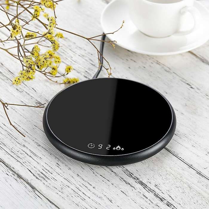 Mini Smart Thermostatic Heating Coaster with Timing, Warmer,black