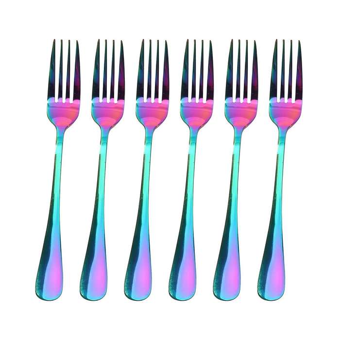 Stainless Steel Table Forks, 12pcs Rainbow Color Fork(20cm/7.87 Inch)