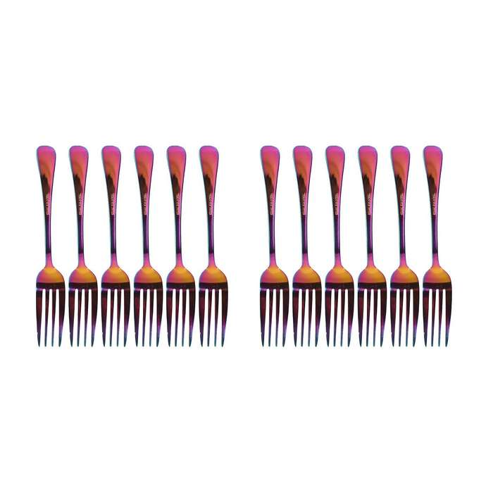 Stainless Steel Table Forks, 12pcs Rainbow Color Fork(20cm/7.87 Inch)