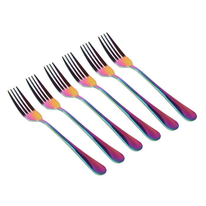 Stainless Steel Table Forks, 12pcs Rainbow Color Fork(20cm/7.87 Inch)