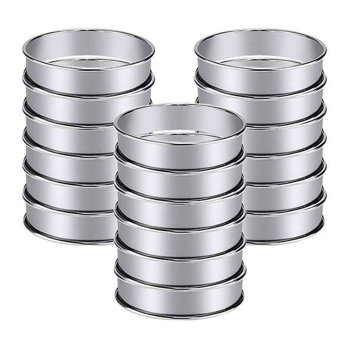 18 Pieces English Muffin Rings Crumpet Rings Double Rolled Tart Molds