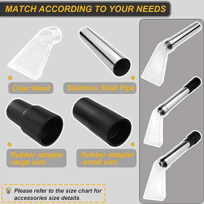 Extractor Hand Wand with Clear Head, Car Detailing Vacuum Wand