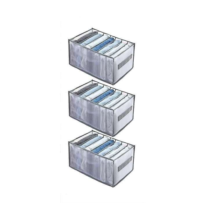 Foldable Closet Organizer Drawer for Jeans Underwear Socks 7grids