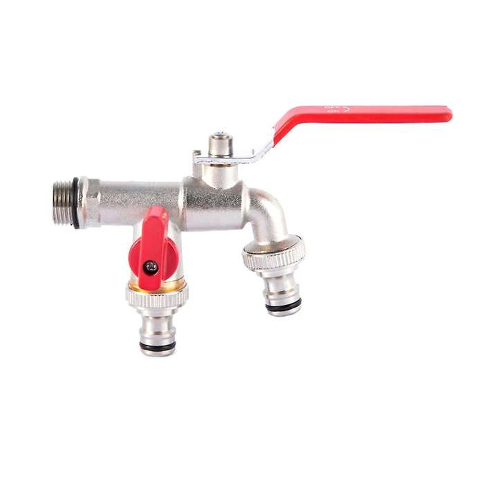 Double Outlet Garden Outdoor Tap Valve Faucet 1/2 Inch / 3/4 Inch D