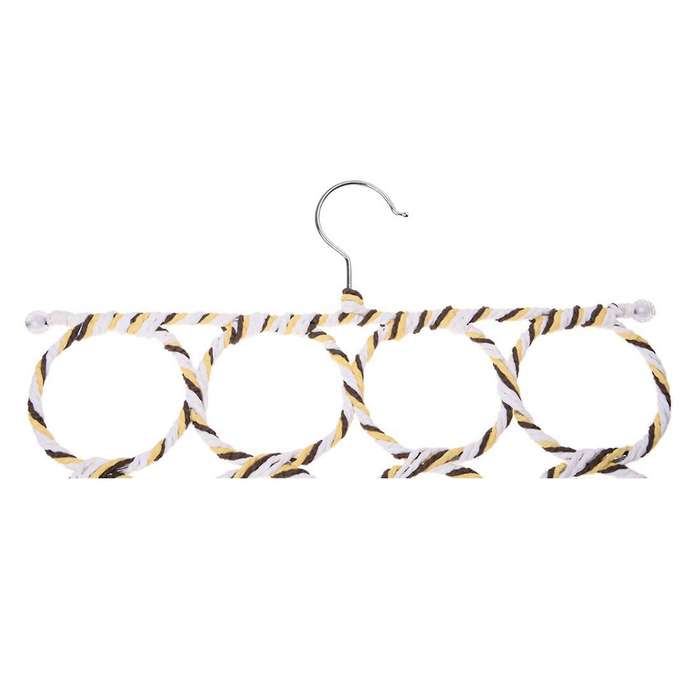 28-hole Ring Rope Slots Scarf Wraps Shawl Storage Hanger Organizer