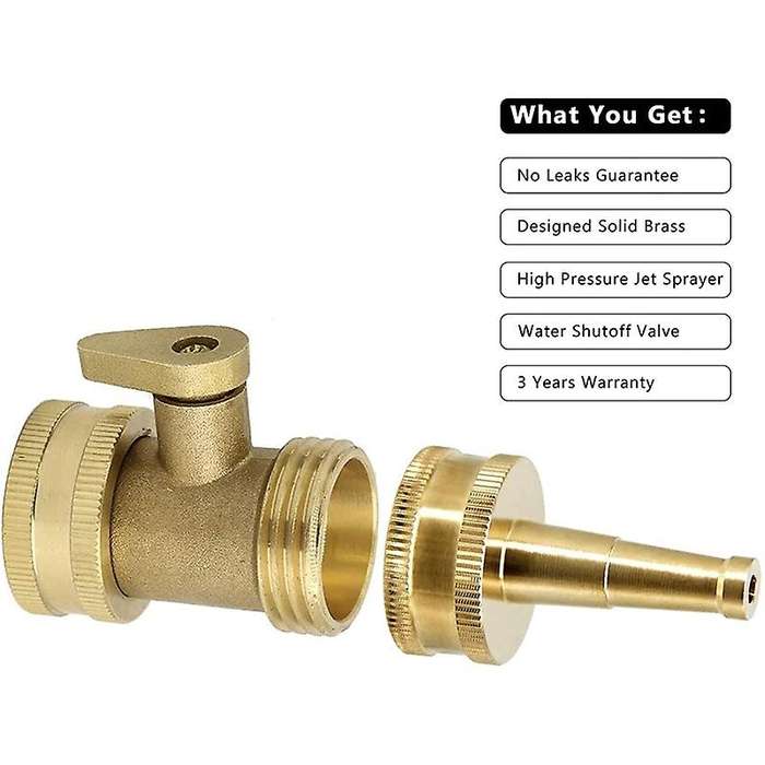 Jet Nozzle with Hose Shutoff Valve 3/4inch Ght Connector 4 Pack