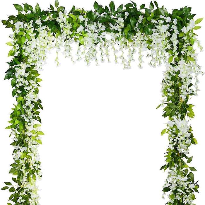 5pcs Wisteria Vine Artificial Hanging Flowers Plants Greenery Fake