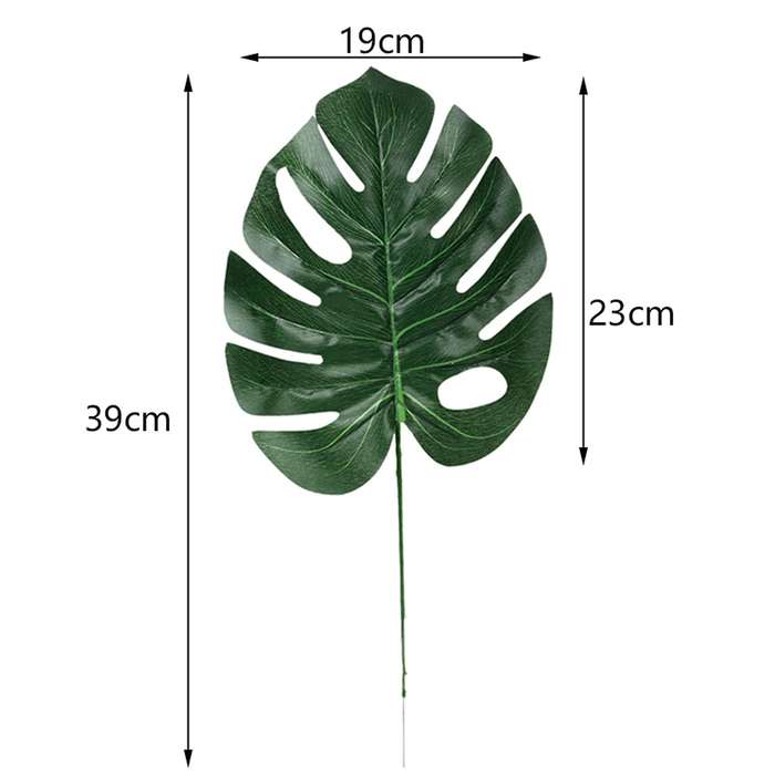 48 Pcs 2 Kinds Tropical Plant Artificial Palm Leaves Turtle Leaf
