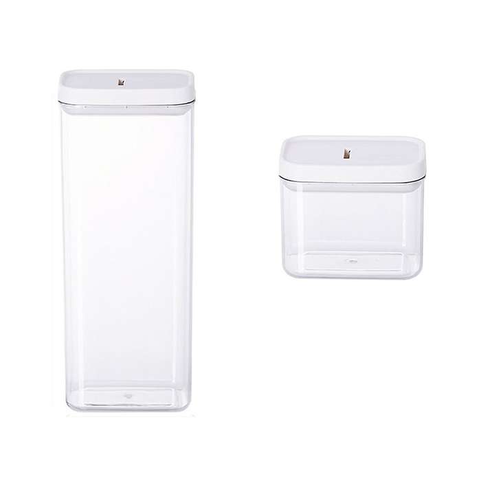 2pcs Sealed Jar Transparent Plastic Household Kitchen Food Grade A