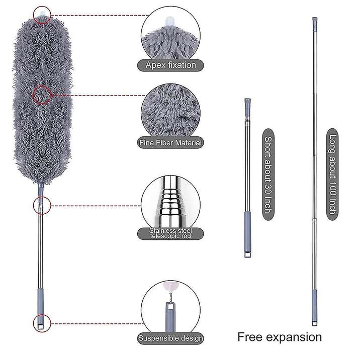 Microfiber Duster Kit with Telescoping Extension Pole,for Cleaning