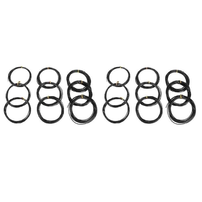18 Rolls Aluminum Training Wire (1.0 Mm,1.5 Mm,2.0 Mm),(black)