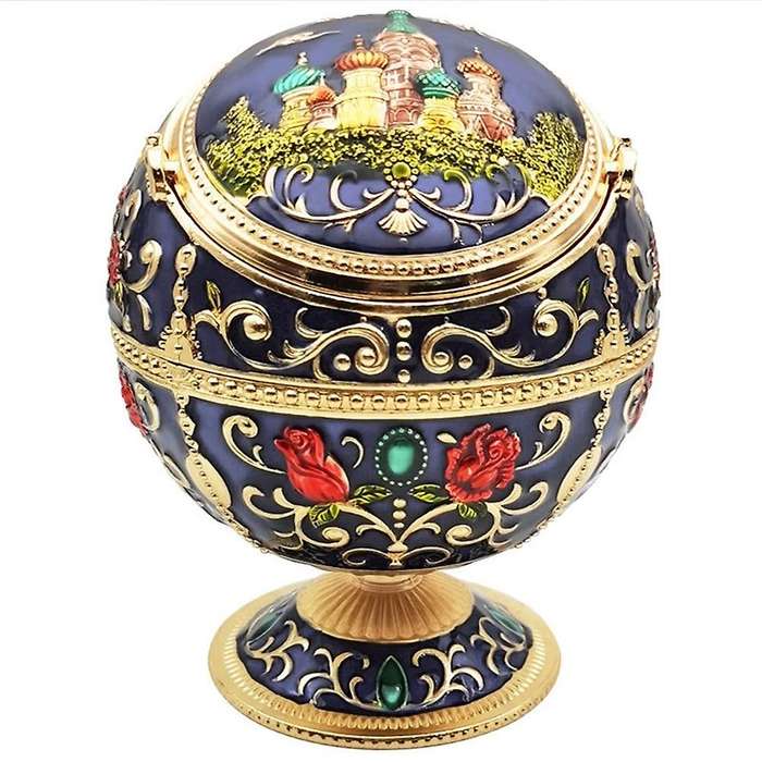 Windproof Ash Tray Zinc Alloy Tabletop Portable Home Decor Ashtrays,2