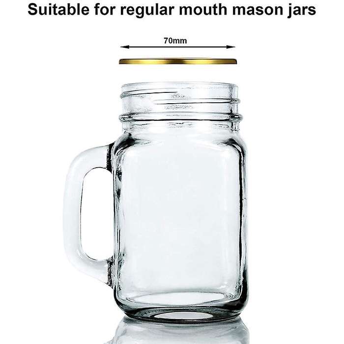 80pieces Regular Mouth Jar Lids Split-type Lids 70mm,gold+silver