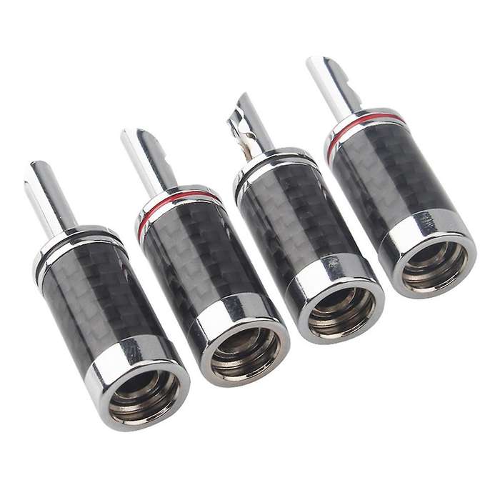 8pcs Banana Plugs Hi-end Hifi Diy Carbon Fiber Copper Plated