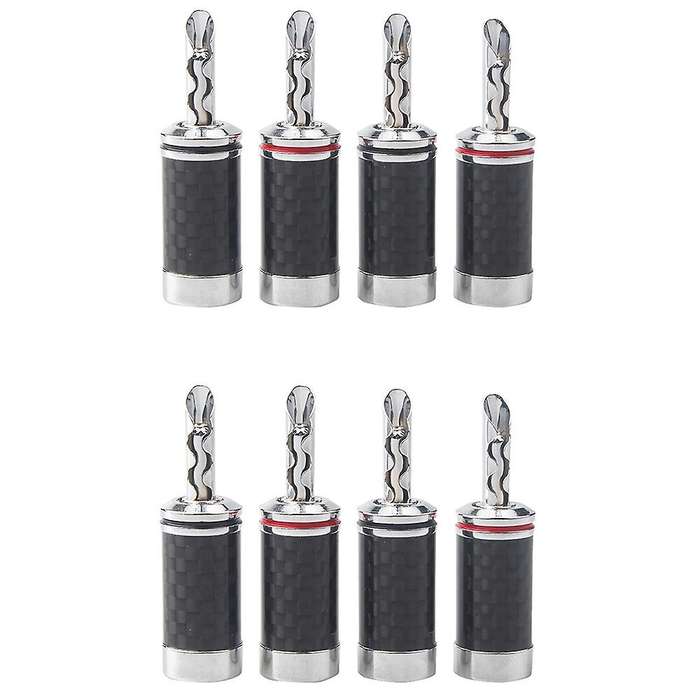 8pcs Banana Plugs Hi-end Hifi Diy Carbon Fiber Copper Plated