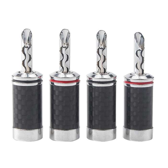 8pcs Banana Plugs Hi-end Hifi Diy Carbon Fiber Copper Plated