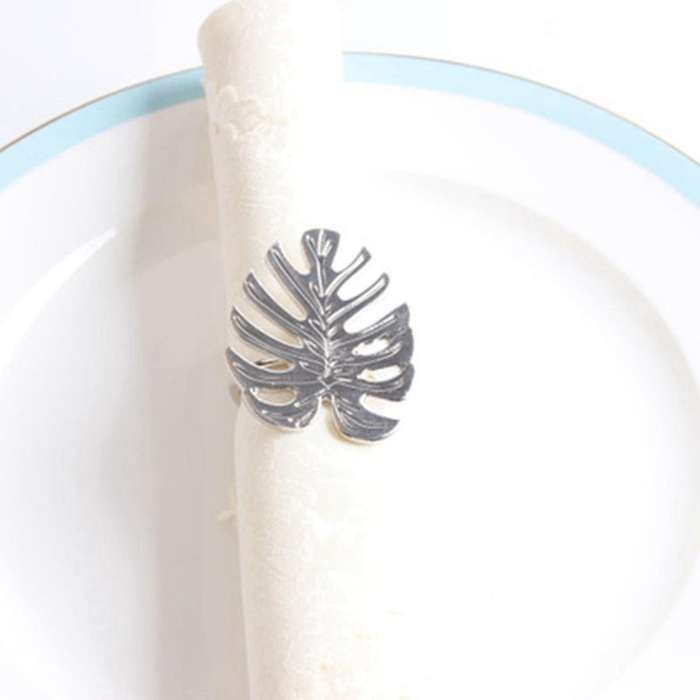 6pcs Green Leaf Napkin Rings for Wedding Party Christmas Kitchen