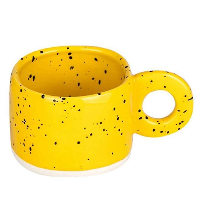 Creative Ring Handle Ceramic Mug Candy Color Milk Coffee Cup B