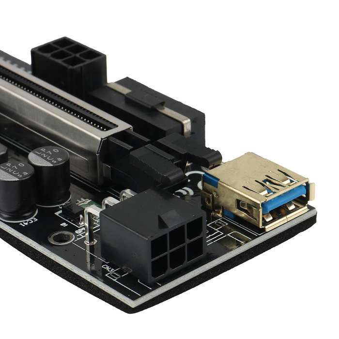 8x 16x Extender Pcie Riser Adapter Card Sata 6pin Power Black(2set)