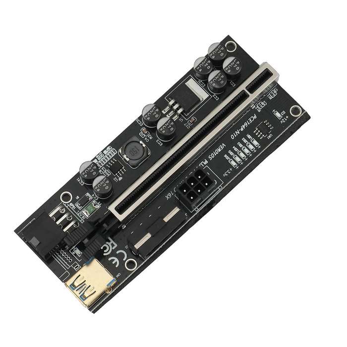 8x 16x Extender Pcie Riser Adapter Card Sata 6pin Power Black(2set)
