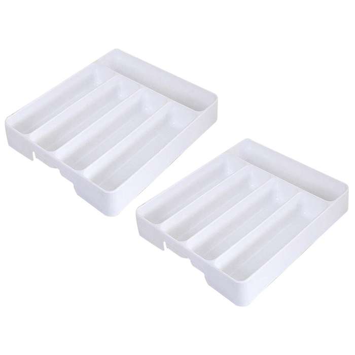 Drawer Tray Spoon Cutlery Separation Finishing Storage Box White