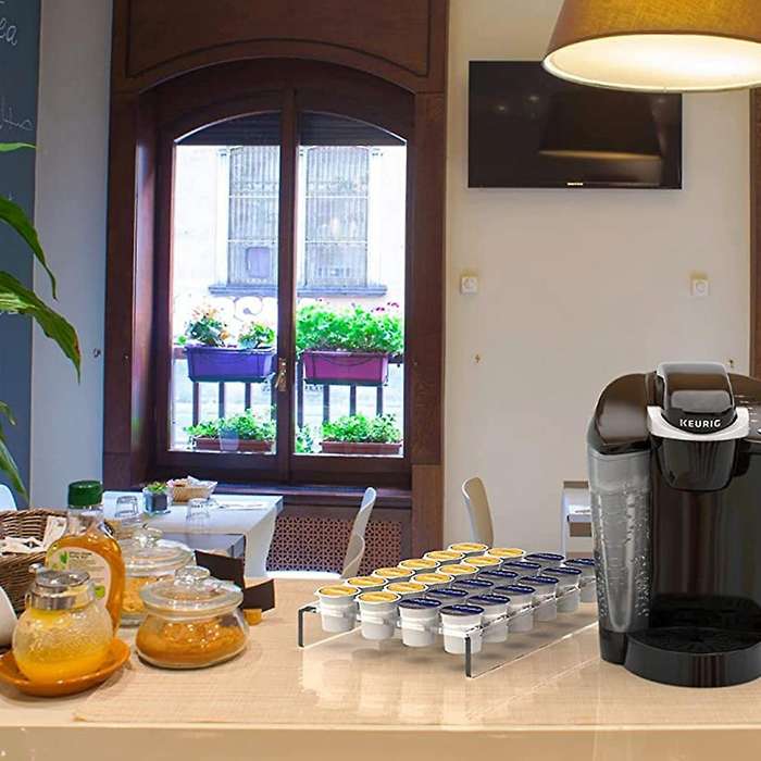 Countertop Coffee Pod Holder K Cup Organizer Tray,for 24 Coffee Pods