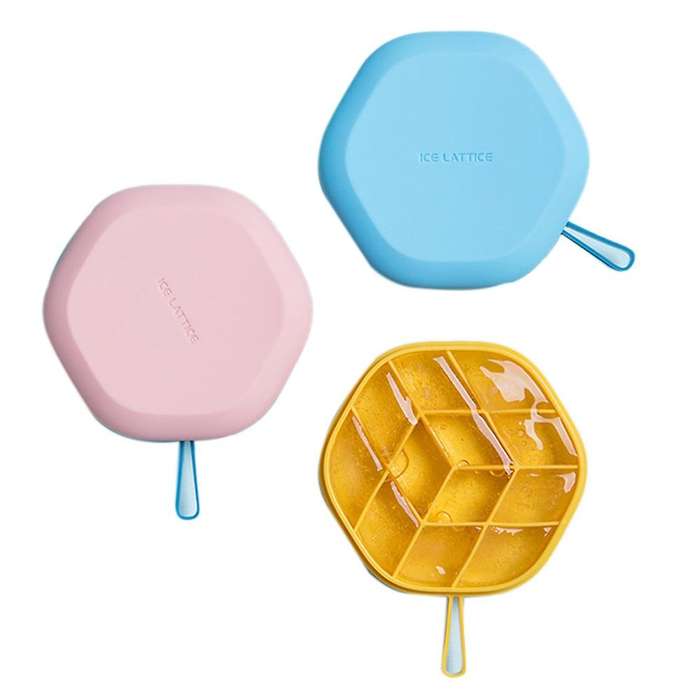 3pcs Hexagonal Ice Square Mold Diy Refrigerator Ice Box Ice Tray