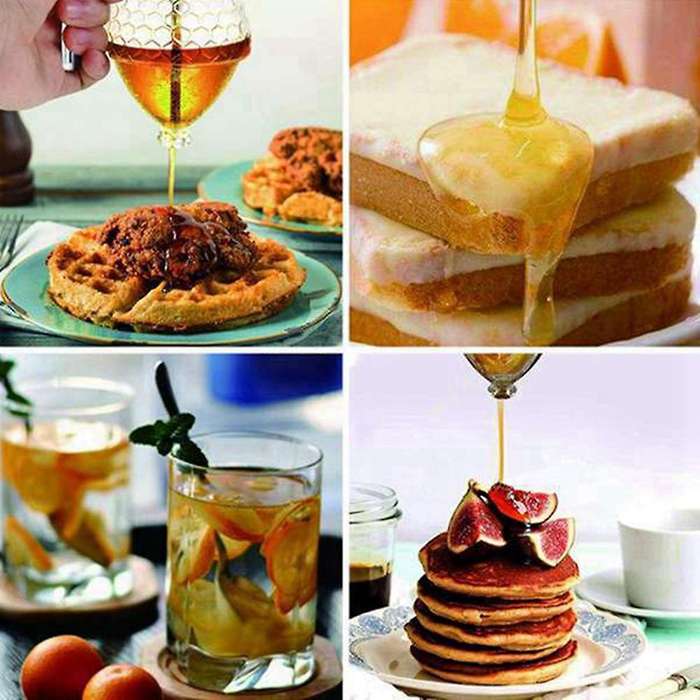 Honey Dispenser, No Drip Syrup Container 3 Pack