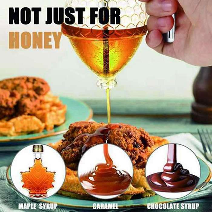 Honey Dispenser, No Drip Syrup Container 3 Pack