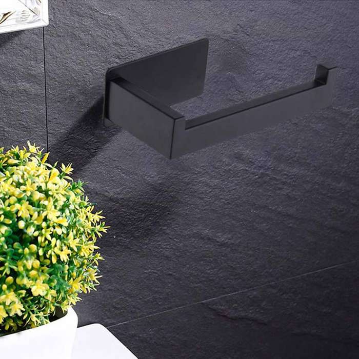 Toilet Paper Holder Matte Black, Roll Holders for Bathroom & Kitchen