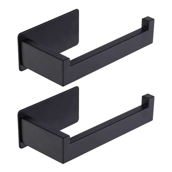 Toilet Paper Holder Matte Black, Roll Holders for Bathroom & Kitchen